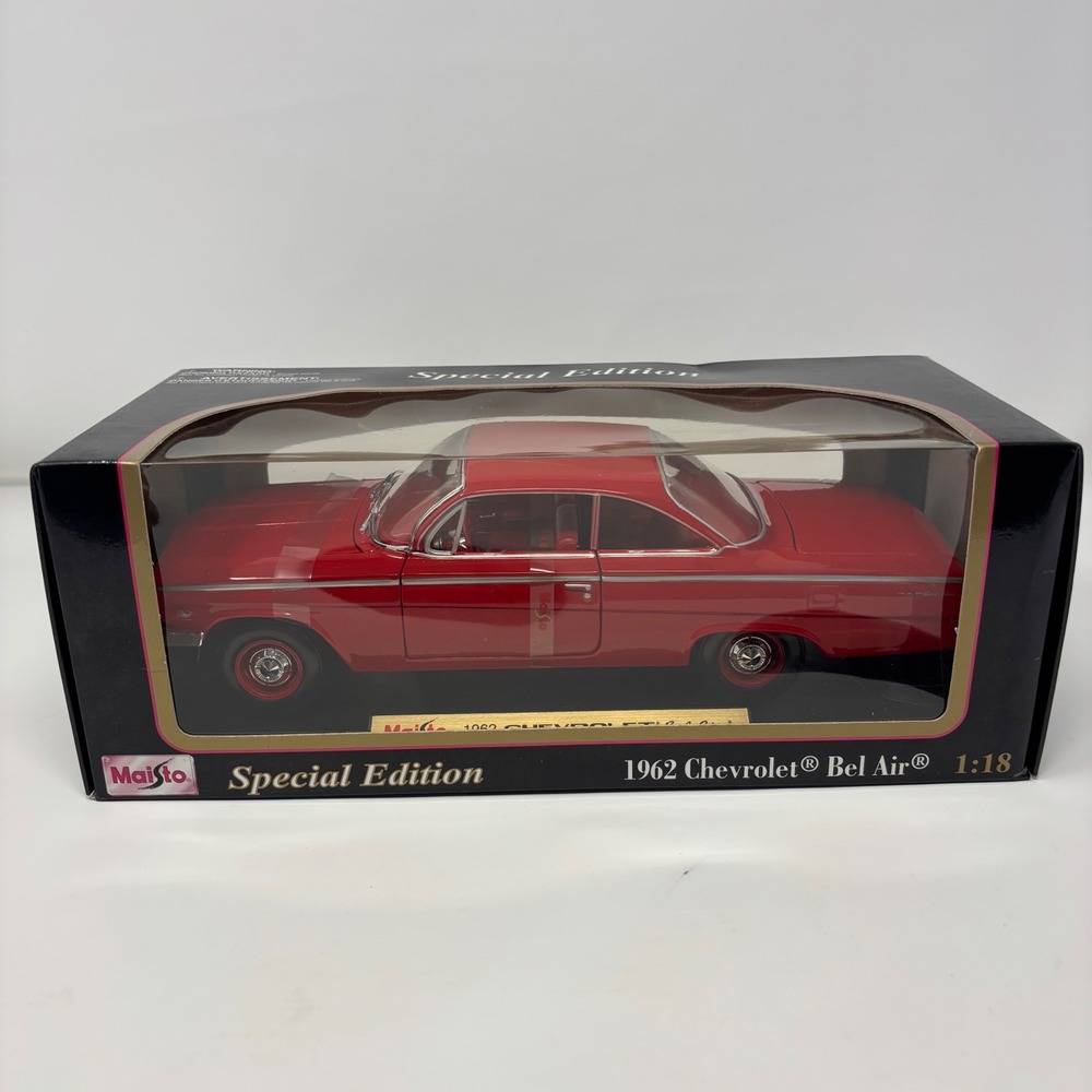 1962 Chevrolet Bel Air Red 1:18 Maisto Special Edition Diecast Open Box